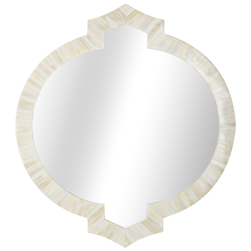 Зеркало Bone Inlay Round Mirror white  в Новосибирске | Loft Concept 