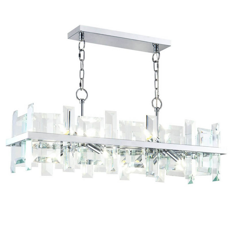 Люстра Harlow Crystal Square Chandelier chrome 8 Хром в Новосибирске | Loft Concept 