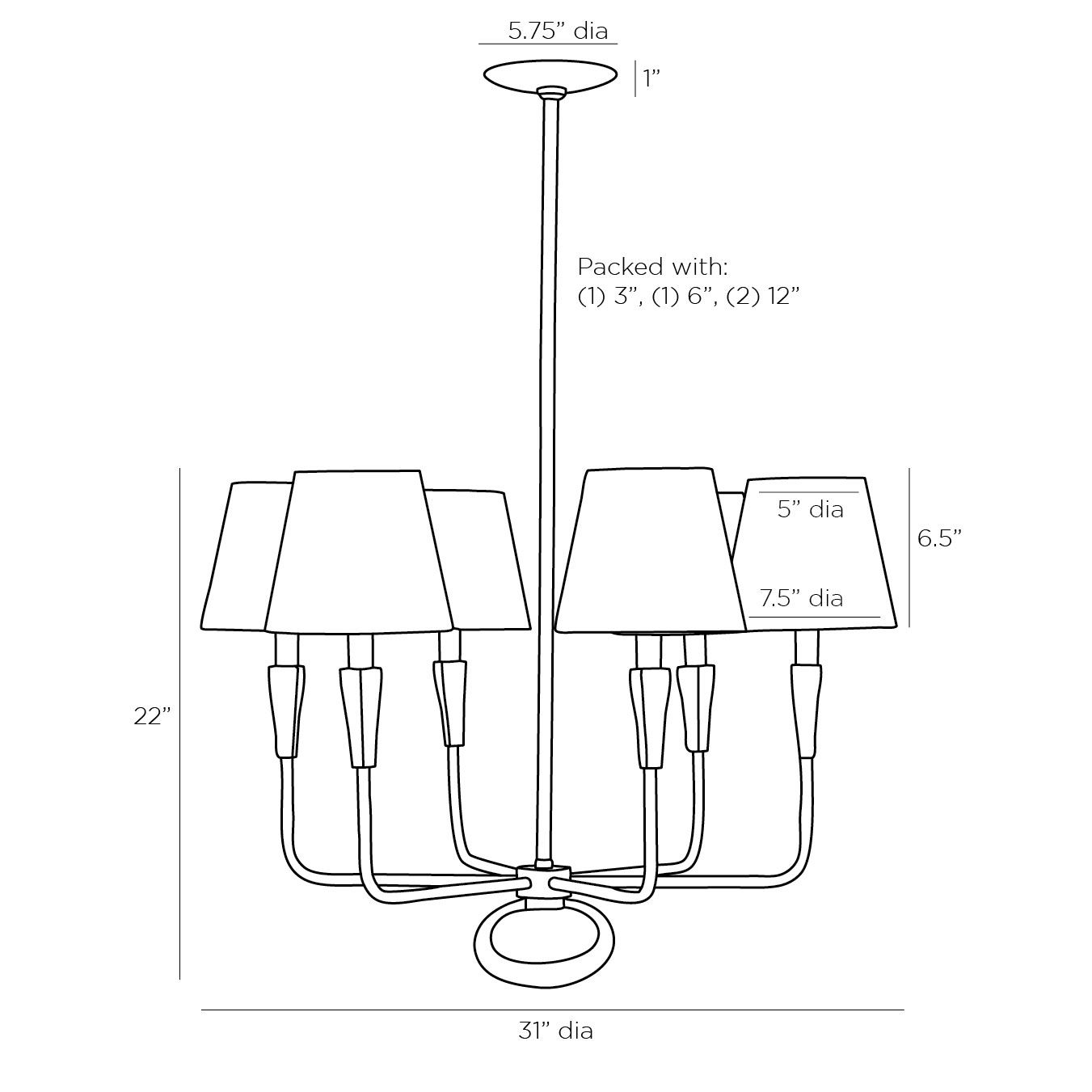 Люстра Arteriors JEREMIAH CHANDELIER в Новосибирске