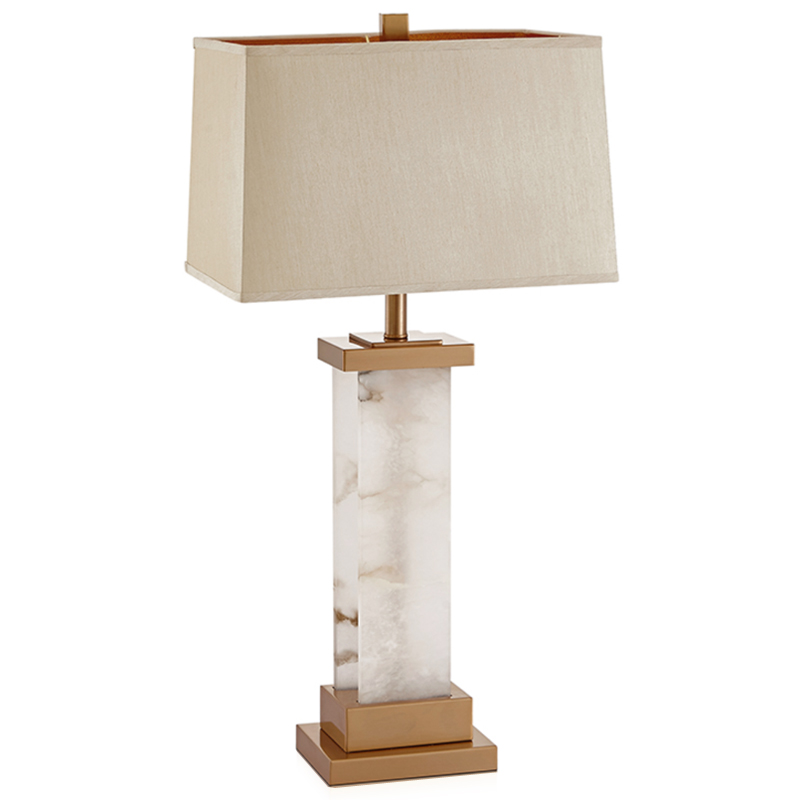 Настольная Лампа Мрамор Table lamp marble two ivory ( слоновая кость ) Латунь в Новосибирске | Loft Concept 