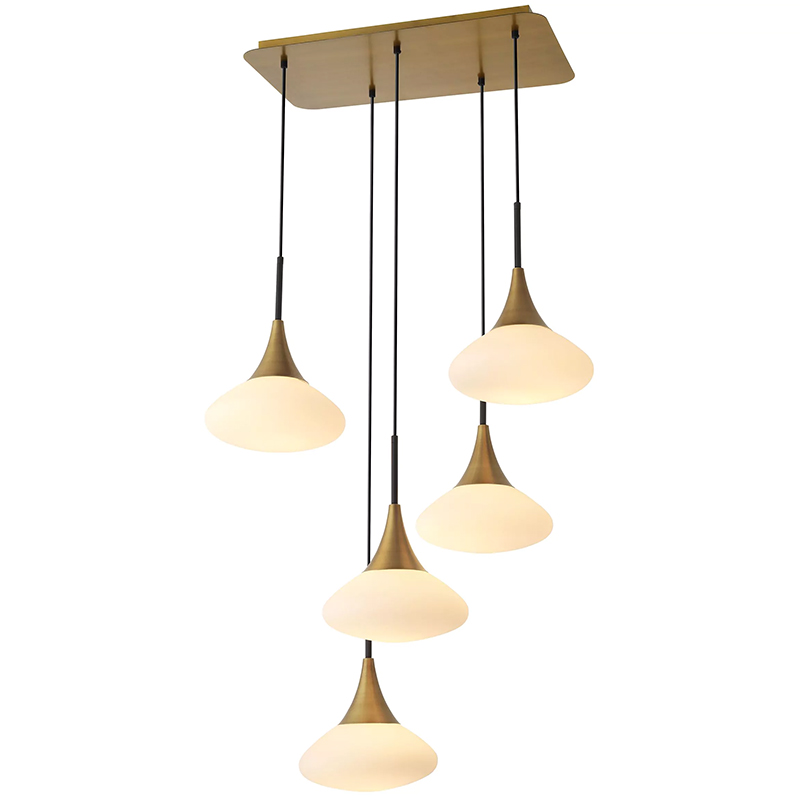 Люстра Eichholtz Chandelier Duco L Белый Латунь в Новосибирске | Loft Concept 