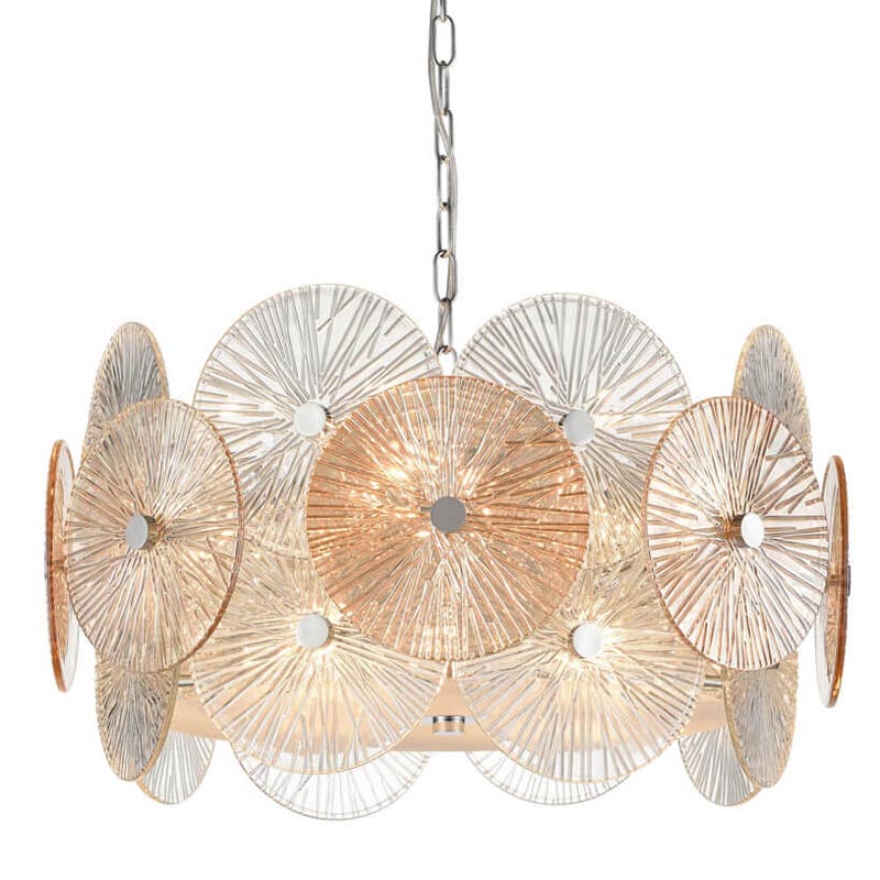 Люстра Decorative Glass discs Chandelier chrome Хром Прозрачный в Новосибирске | Loft Concept 