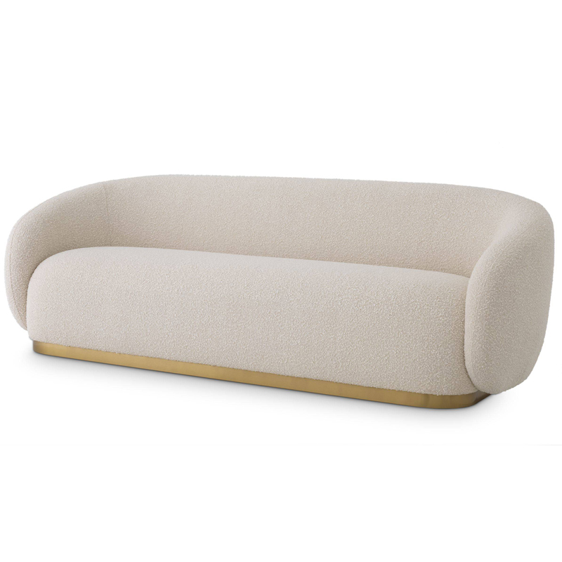 Диван Eichholtz Sofa Brice Boucle cream Кремовый Латунь в Новосибирске | Loft Concept 