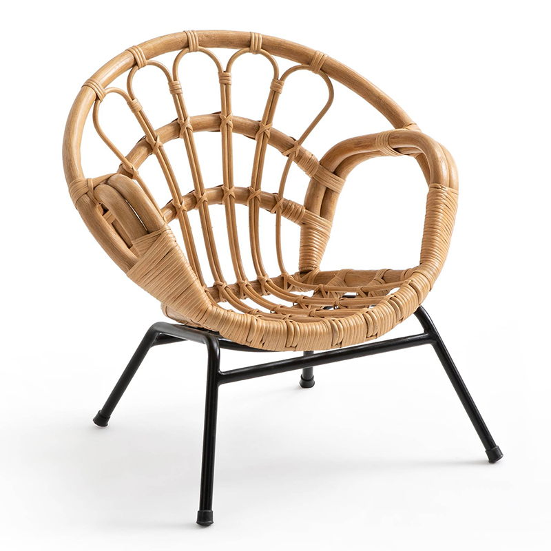 Кресло детское Wicker Baby Chair Бежевый Черный в Новосибирске | Loft Concept 