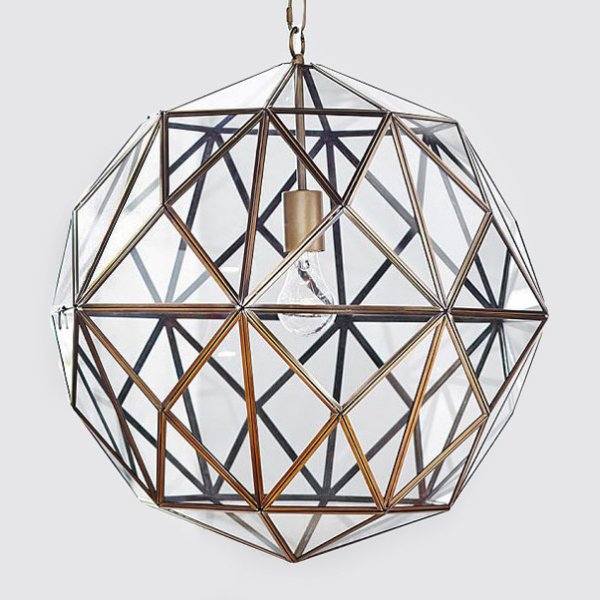 Люстра Glass & Metal Cage Pendant  в Новосибирске | Loft Concept 