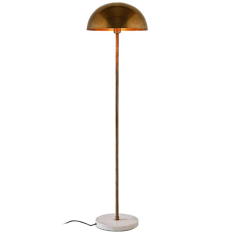 Торшер Riverside Floor Lamp Brass Латунь Белый Мрамор Bianco в Новосибирске | Loft Concept 