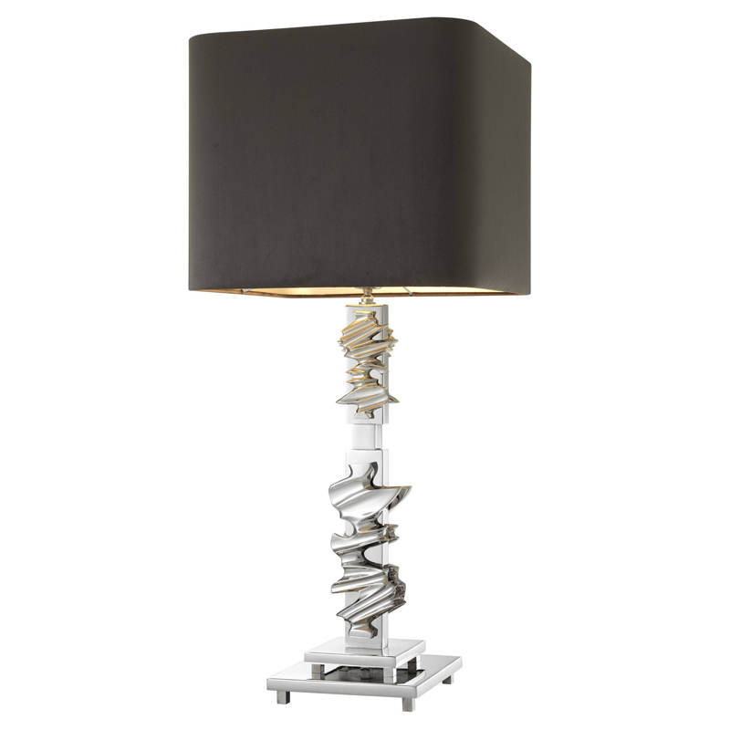 Настольная лампа Eichholtz Table Lamp Abruzzo Nickel Никель Серый в Новосибирске | Loft Concept 