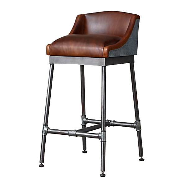 Барный стул Iron Scaffold Bar stool brown Коричневый Серый в Новосибирске | Loft Concept 