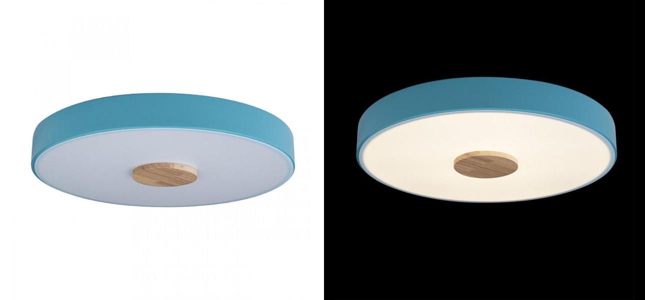 Потолочный светильник Wooden Wheels Blue диаметр 40 - фото