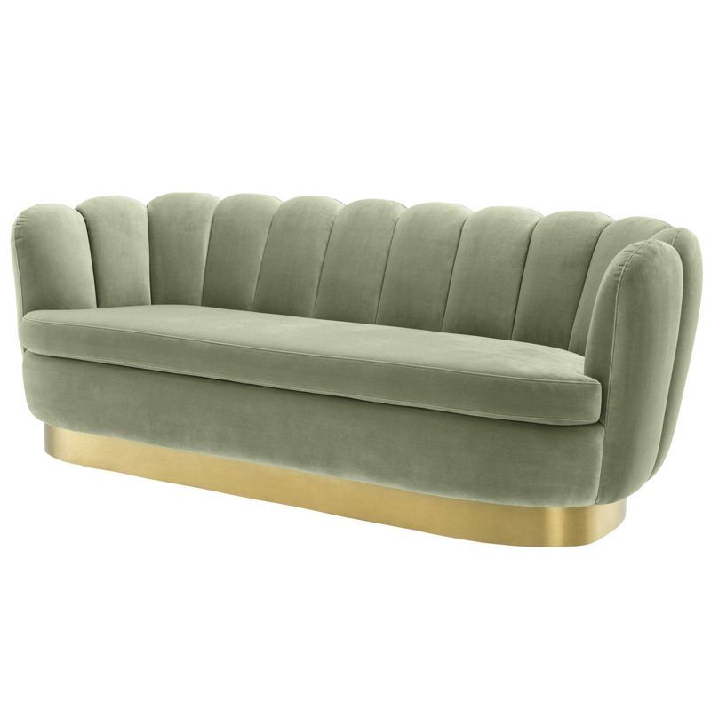 Диван Eichholtz Sofa Mirage pistache green Зеленый шалфей Латунь в Новосибирске | Loft Concept 