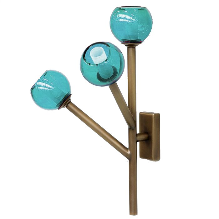 Бра Last Night Wall Lamp Turquoise Латунь Бирюзовый в Новосибирске | Loft Concept 