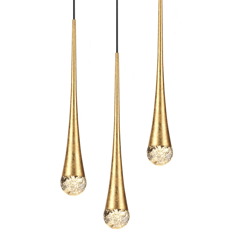 Подвесной светильник Golden Drop Lamp Золотой Прозрачное Стекло в Новосибирске | Loft Concept 