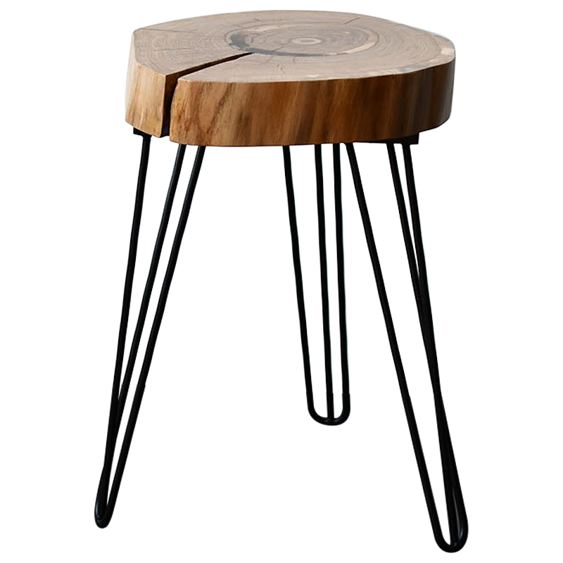 Приставной стол Morley Industrial Metal Rust Side Table Светлый дуб Черный в Новосибирске | Loft Concept 