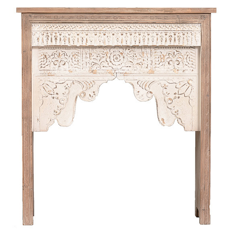 Консоль Indian Antique White Furniture Indra Console Бежевый Древесина в Новосибирске | Loft Concept 