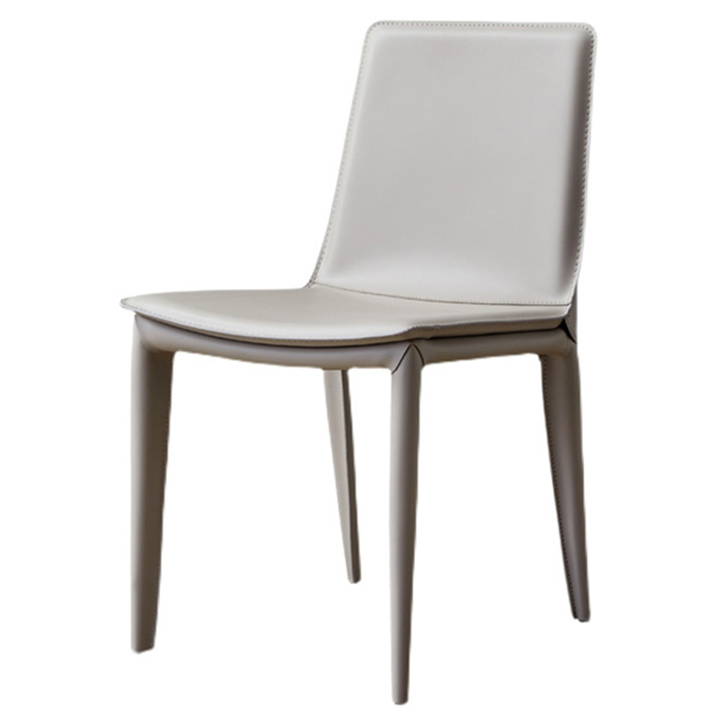 Стул с кожаной обивкой Elbert Chair White Белый Белый в Новосибирске | Loft Concept 