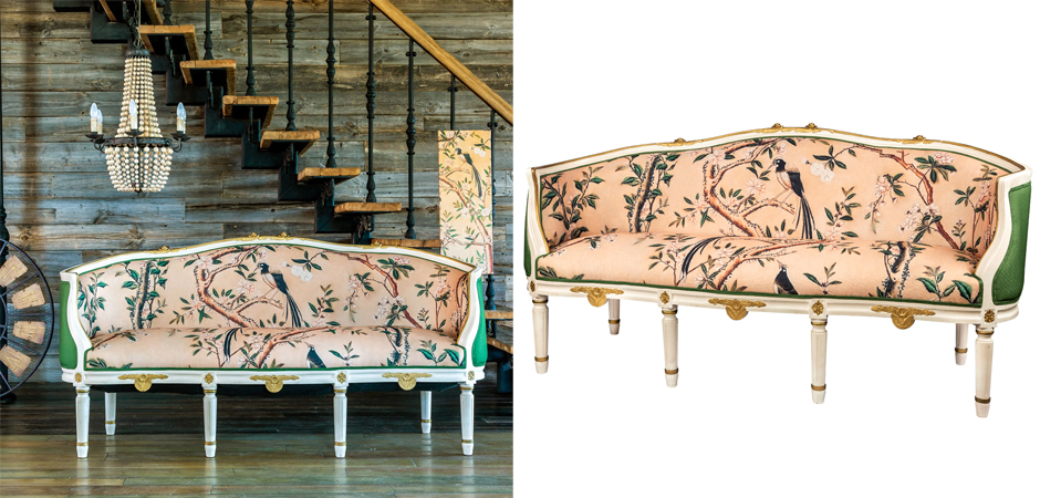 Диван Beige and Green Chinoiserie Sofa - Loft-Concept в Новосибирске