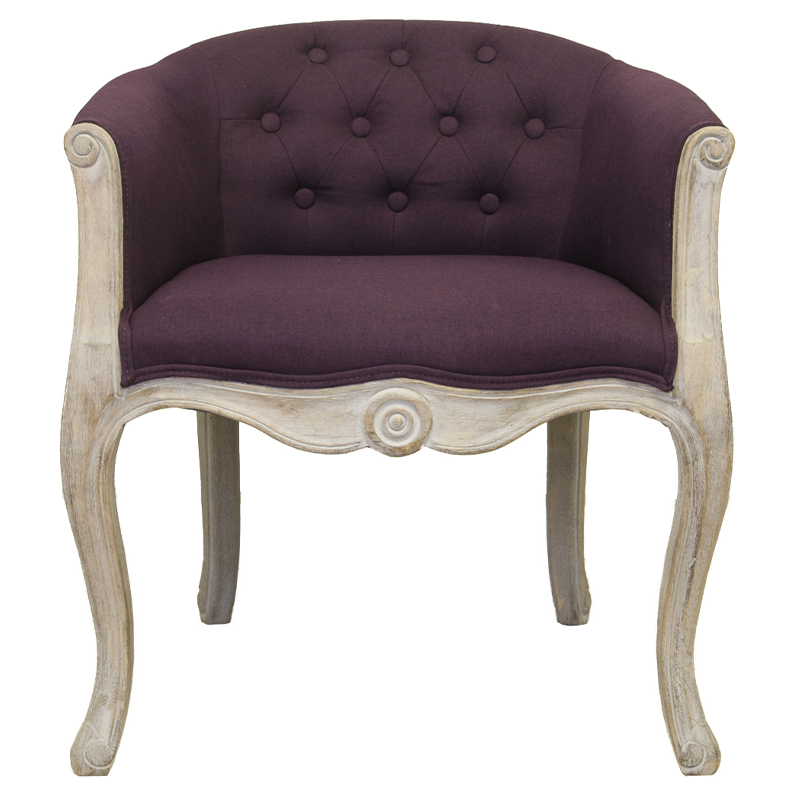 Кресло низкое в стиле прованс Louis French Armchair violet flax Фиолетовый Бежево-серый в Новосибирске | Loft Concept 