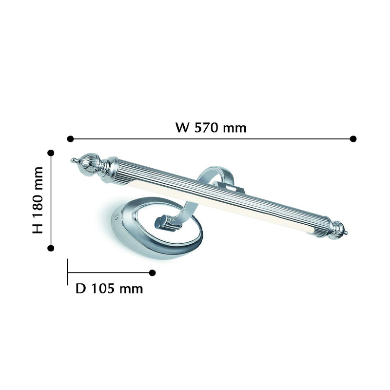 Настенная подсветка в цвете хром Cornice 57 см в Новосибирске