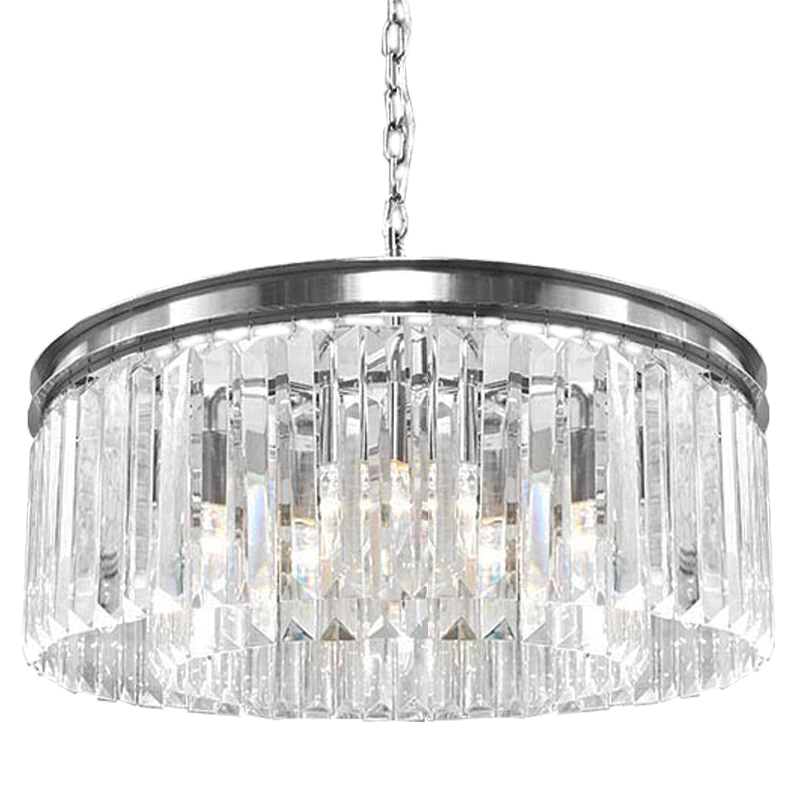 Люстра RH Odeon Chandelier Silver 65 Прозрачное Стекло Серебряный в Новосибирске | Loft Concept 