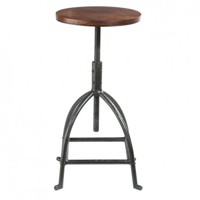 Барный стул Industrial Bar Oak Barstool Сталь Коричневый в Новосибирске | Loft Concept 