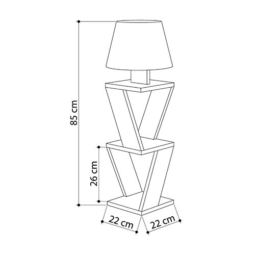 Торшер белый с каркасом с 2-мя полками и тканевым абажуром KOZENA SIDE FLOOR LAMP WHITE в Новосибирске