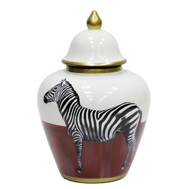 Ваза Zebra Vase white and red Белый Черный Золотой Красный в Новосибирске | Loft Concept 