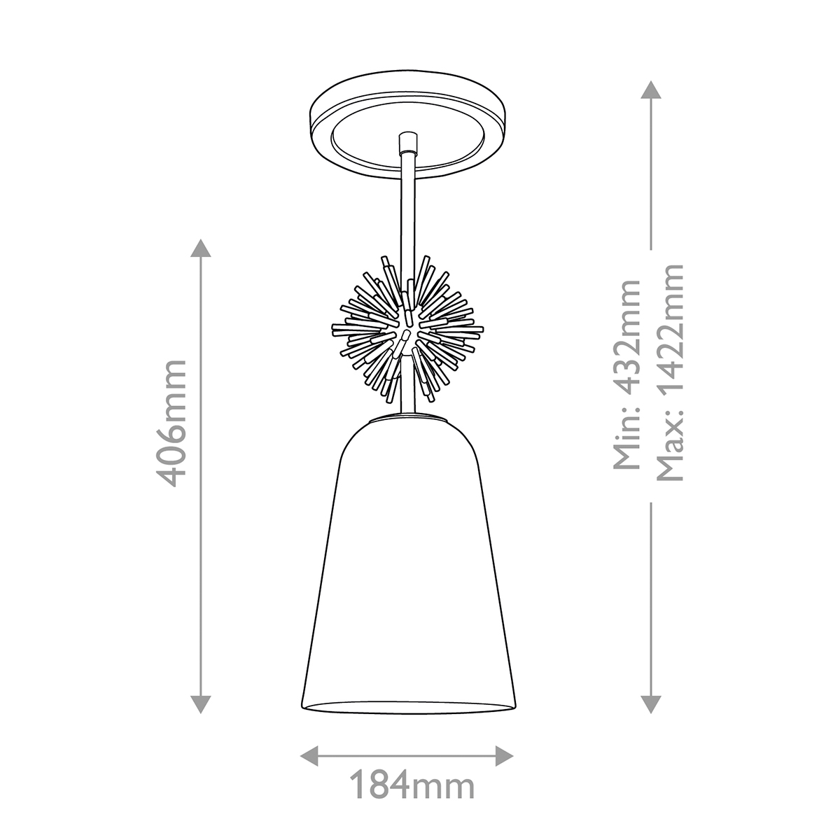 Подвесной светильник золотого цвета с колоколообразным стеклянным плафоном и декоративным элементом Elstead Lighting в Новосибирске