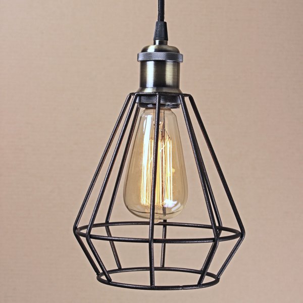 Подвесной светильник Wire Cage Pendant Punch Black Черный в Новосибирске | Loft Concept 