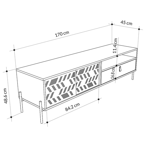 ТВ-тумба с раздвижными дверцами Mallin Metal TV Stand в Новосибирске