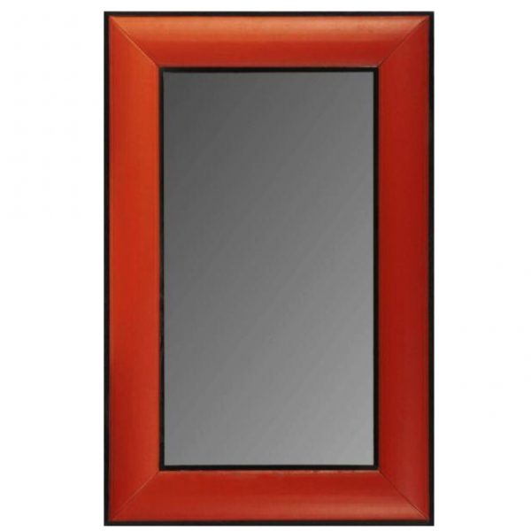 Зеркало настенное Leather Lux Mirror Square Red Красный в Новосибирске | Loft Concept 