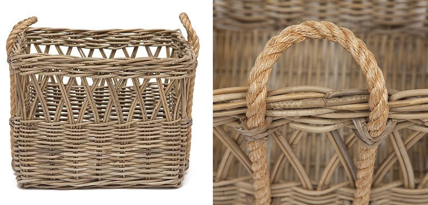 Корзина из ротанга Rattan Wicker Basket - фото