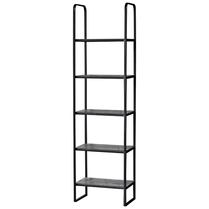 Стеллаж Ayman Graphite Industrial Metal Rust Rack Черный Дерево Серый в Новосибирске | Loft Concept 