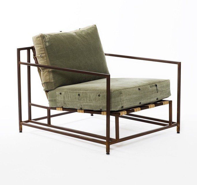 Кресло Inheritance Armchair Olive Military Fabric Оливковый в Новосибирске | Loft Concept 