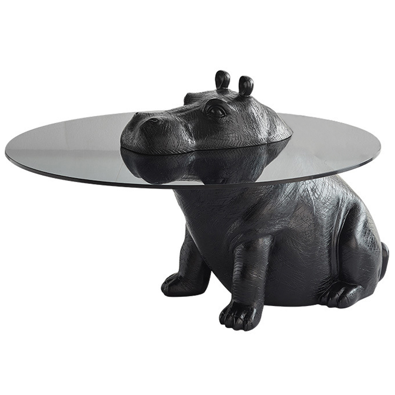 Кофейный Стол Бегемот Hippo Sitting Coffee Table Черный Прозрачный в Новосибирске | Loft Concept 