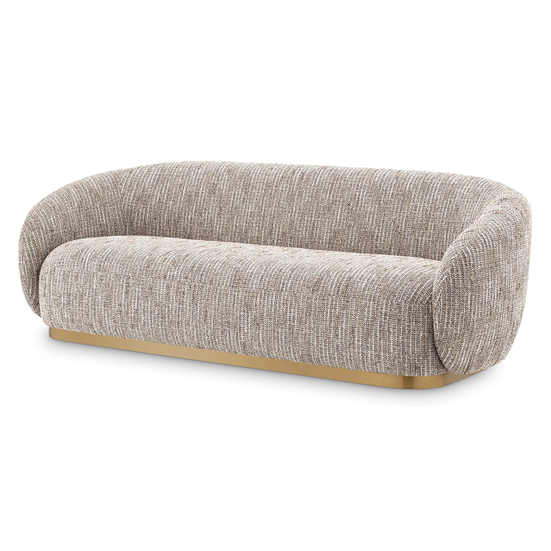 Диван Eichholtz Sofa Brice Mademoiselle Beige Бежево-серый Латунь в Новосибирске | Loft Concept 