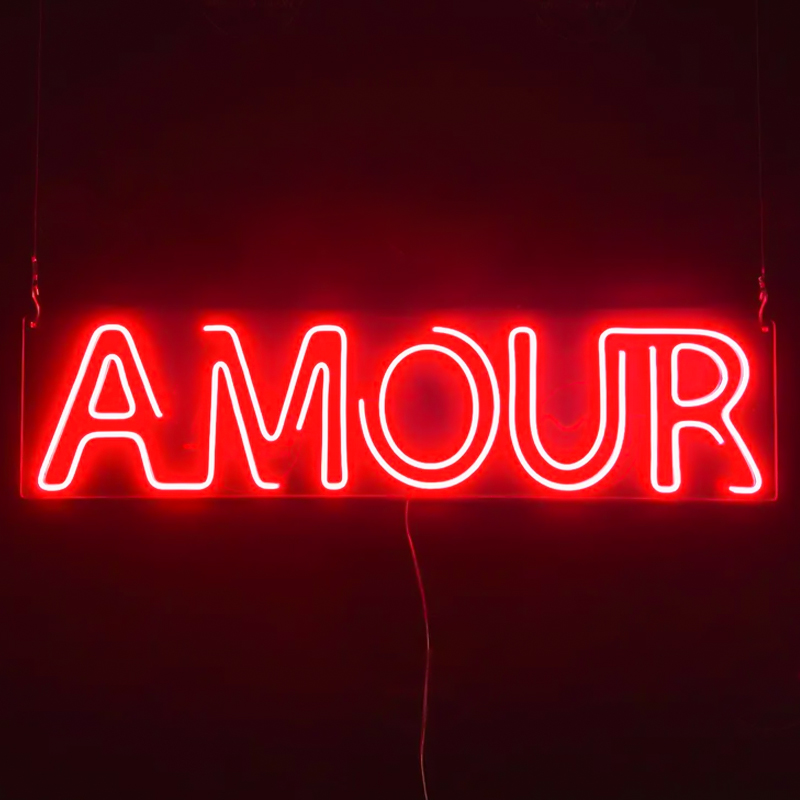 Неоновая настенная лампа Amour Neon Wall Lamp Прозрачный Красный в Новосибирске | Loft Concept 