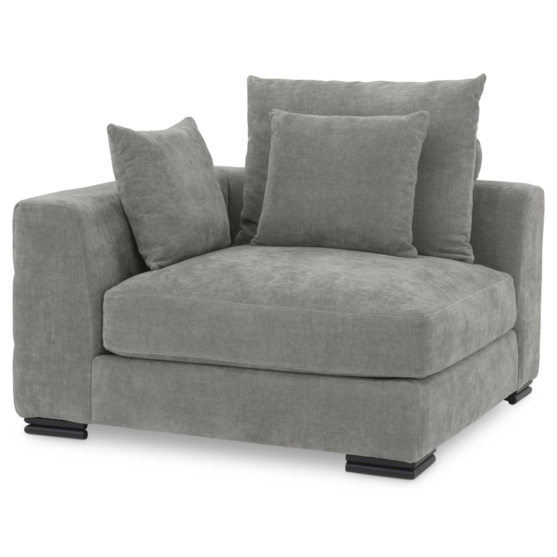 Диван Eichholtz Sofa Clifford Corner grey Серый Черный в Новосибирске | Loft Concept 