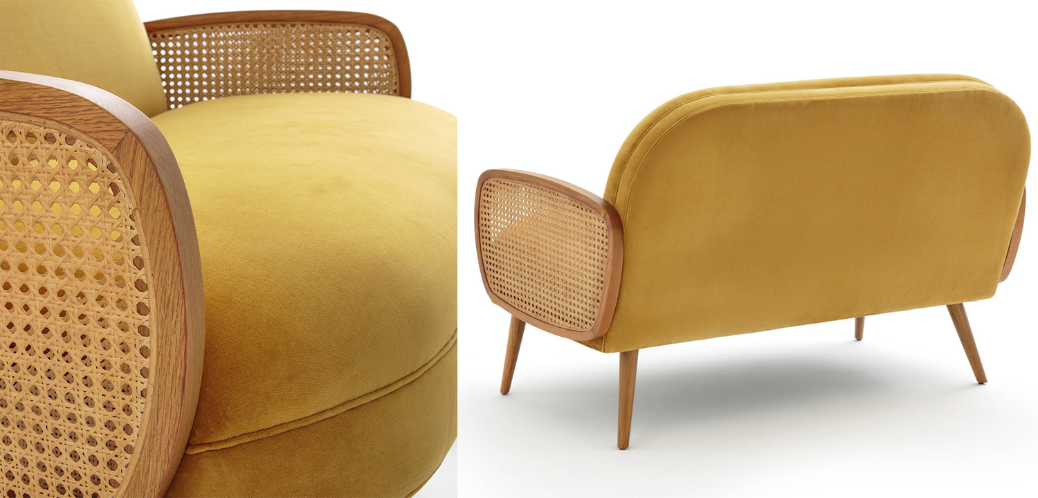 Диван Morten Wicker Sofa Горчичный - фото