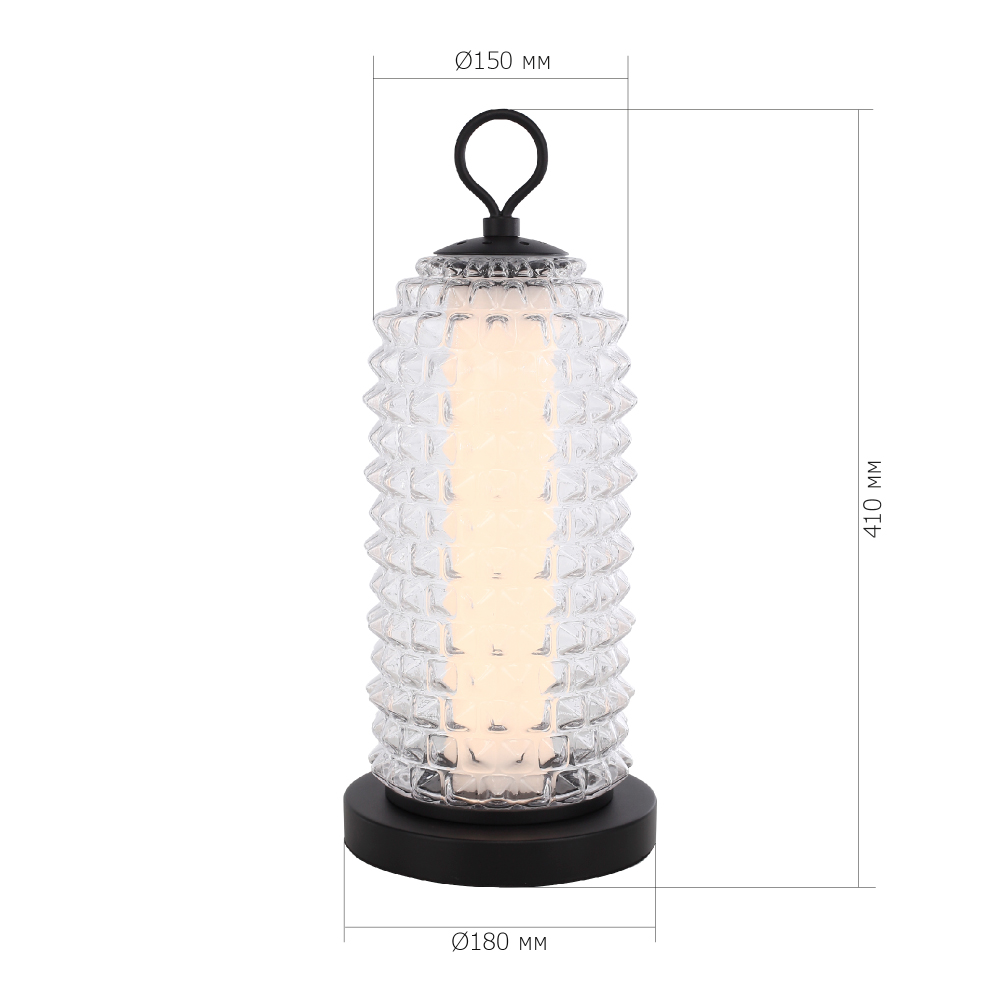 Настольная лампа с прозрачным факутрным стеклянным плафоном Sonora в Новосибирске