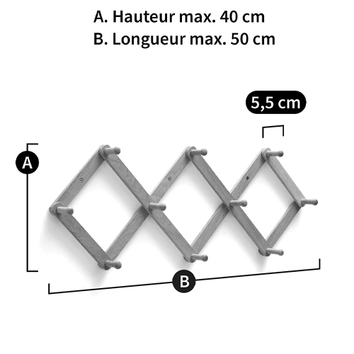 Настенная деревянная раздвижная вешалка Larson Wood Hanger в Новосибирске