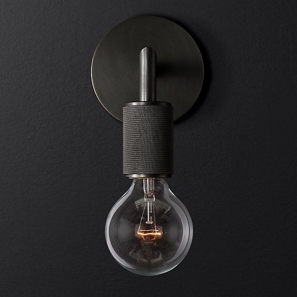 Бра RH Utilitaire Single Sconce Black Темная бронза в Новосибирске | Loft Concept 