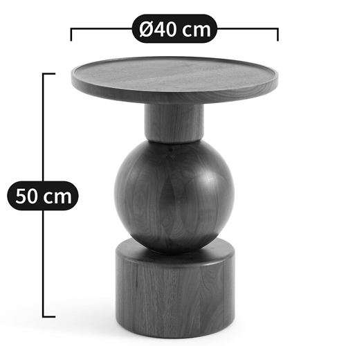 Приставной столик из массива Kobe Dark Wooden Side Table в Новосибирске