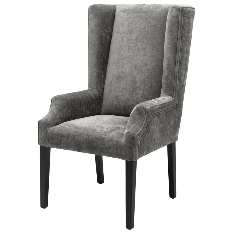 Стул Eichholtz Dining Chair Tempio grey Серый Черный в Новосибирске | Loft Concept 