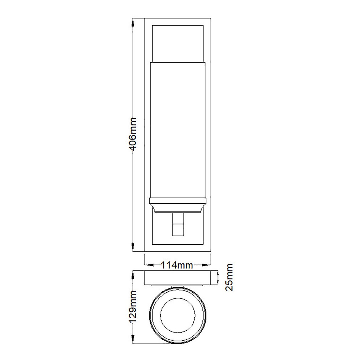 Бра для ванных комнат с белым цилиндрическим плафоном на прямоугольном основании цвета хром Feiss в Новосибирске