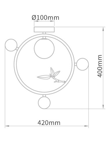 Потолочный светильник Metal Wood Ring Leaf в Новосибирске