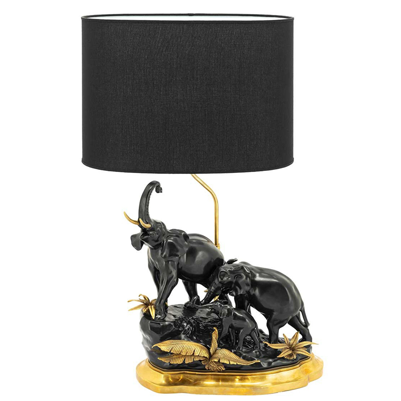 Настольная лампа ABHIKA TABLE LAMP ELEPHANT Черный Золотой в Новосибирске | Loft Concept 