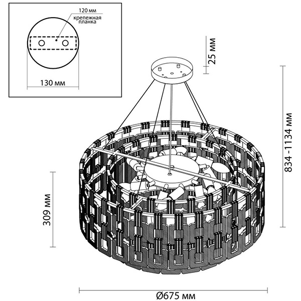 Люстра Ribbed Elements Pendant Round 67 в Новосибирске