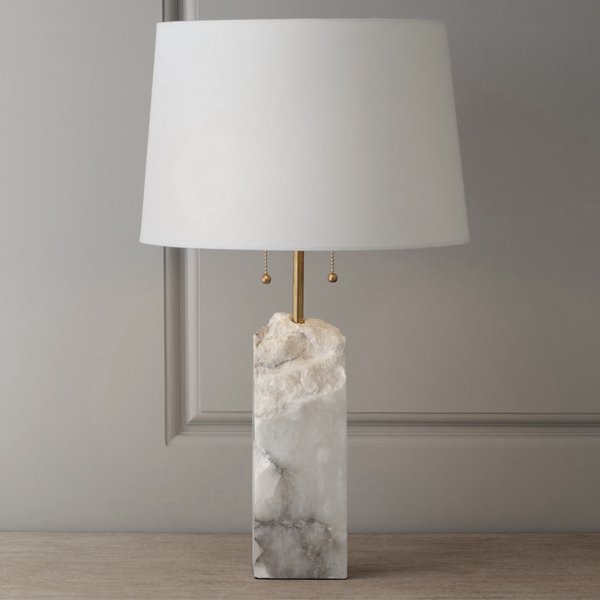 Настольная лампа Regina Andrew Raw Alabaster Lamp Белый Мрамор Bianco в Новосибирске | Loft Concept 