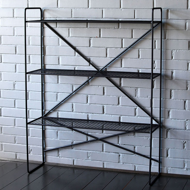 Стеллаж Ridley Black Industrial Metal Rust Rack Черный в Новосибирске | Loft Concept 