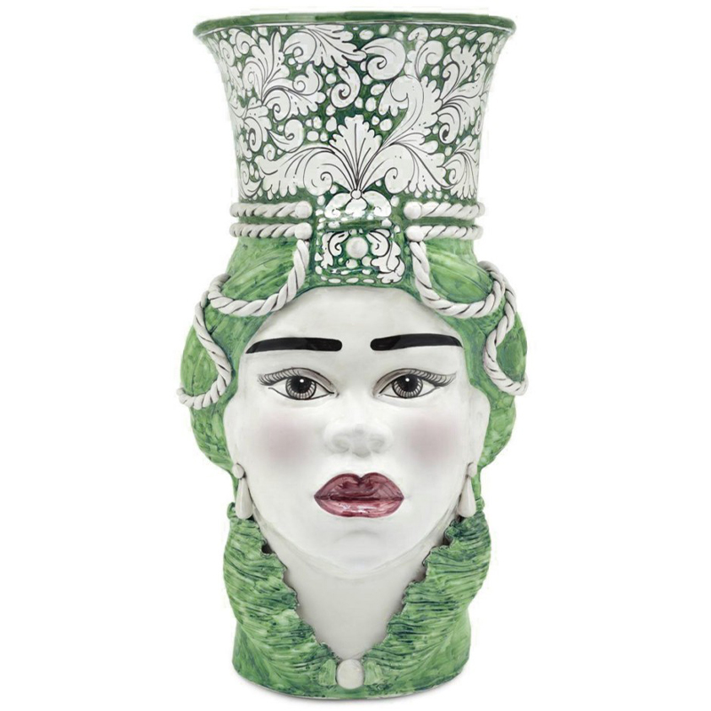 Ваза Vase Moro Lady Giant Ornate Green Зеленый Белый в Новосибирске | Loft Concept 